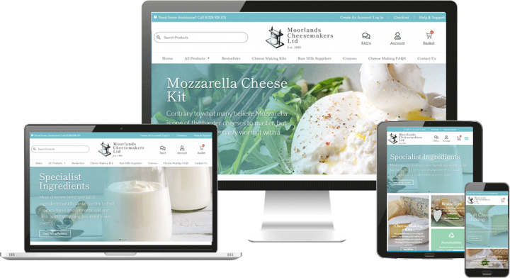 Website Designers Rackheath - ecommerce website for Moorlands Cheese