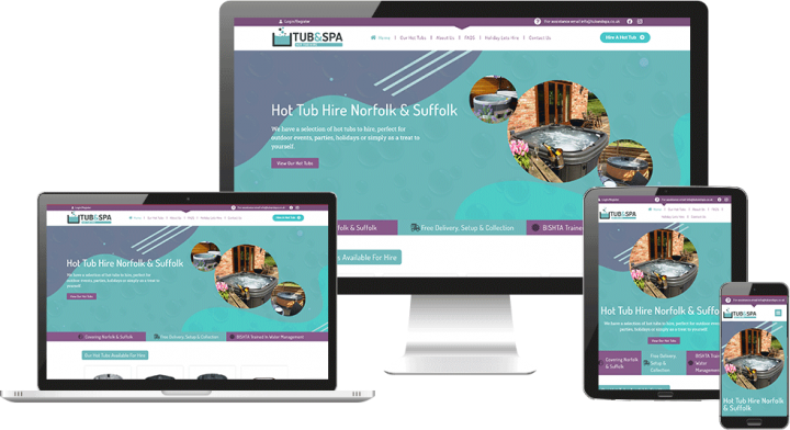 Tubs and spa hire website design