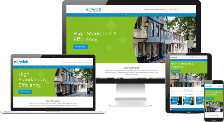 cleaning company website design Norfolk