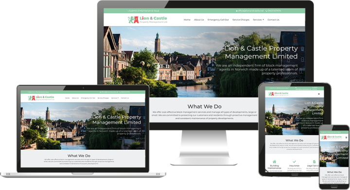 Lion & Castle Property Management Ltd website design