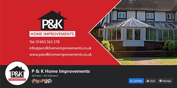 P and K home improvements Social Media Branding