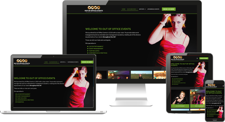 Out Of Office Events website design